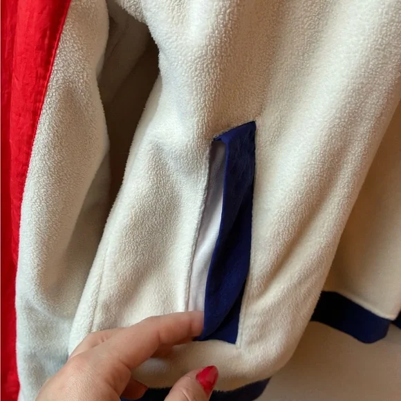 EUC Nike Womens Sportswear Half-Zip Top in Red/Cream/Purple (Size:L) - Picture 4 of 10